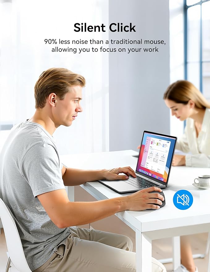TECKNET Ergonomic Mouse, Wireless Bluetooth Vertical Mouse (BT5.3/3.0 & 2.4G) Rechargeable 4800 DPI Optical Mouse with 6 Adjustable DPI, Quiet Clicks, USB A Receiver, 6 Buttons - Wide Compatibility | Mice - TrueDesk