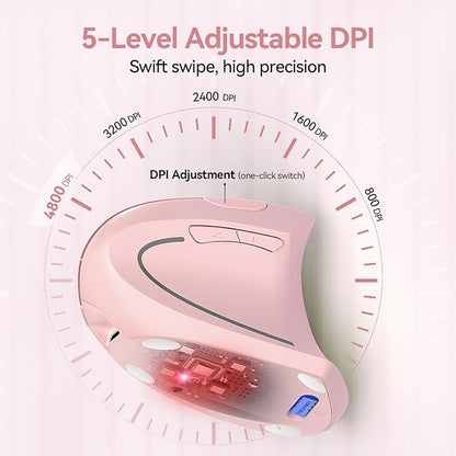 TECKNET Ergonomic Mouse Wireless, Rechargeable Mouse Silent for Carpal Tunnel Right Hand, 2.4GHz USB Vertical Mouse Wireless for Laptop, 5 Adjustable 4800 DPI, Computer, MacBook, Desktop | Mice - TrueDesk