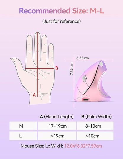 TECKNET Ergonomic Mouse, Wireless Rechargeable Vertical Mouse for Carpal Tunnel Right Hand, 4800 DPI 5 Adjustable Levels 2.4GHz with USB - A Receiver, Silent Click, for Laptop, PC, MacBook, Desktop | Mice - TrueDesk