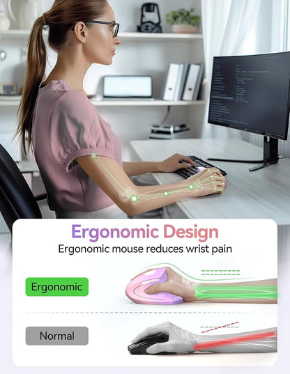 TECKNET Ergonomic Mouse, Wireless Rechargeable Vertical Mouse for Carpal Tunnel Right Hand, 4800 DPI 5 Adjustable Levels 2.4GHz with USB - A Receiver, Silent Click, for Laptop, PC, MacBook, Desktop | Mice - TrueDesk