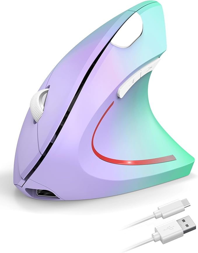 TECKNET Ergonomic Mouse, Wireless Rechargeable Vertical Mouse for Carpal Tunnel Right Hand, 4800 DPI 5 Adjustable Levels 2.4GHz with USB - A Receiver, Silent Click, for Laptop, PC, MacBook, Desktop | Mice - TrueDesk