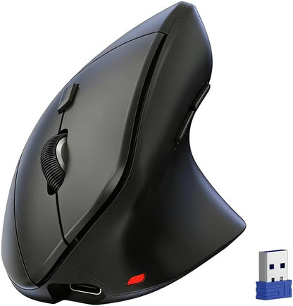 TECKNET Ergonomic Mouse, Wireless Vertical Mouse, 4800 DPI, Rechargeable Bluetooth Mice for Carpal Tunnel Right Hand, 3 - Device Connectivity for Laptop, PC, MacBook, Black | Mice - TrueDesk