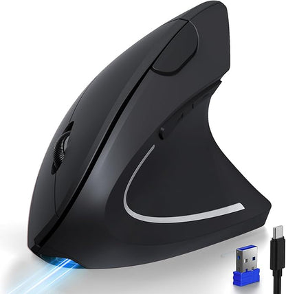 TECKNET Ergonomic Mouse with Jiggler, Bluetooth Wireless Vertical Mouse, 4800DPI Rechargeable Carpal Tunnel Mouse, Undetectable Random Movement Keeps Computers Awake for PC, Laptop, Mackbook | Mice - TrueDesk