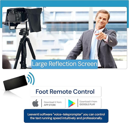 Teleprompter 5.1 12" Compatible with iPad, Tablet, Smartphone and DSLR Camera, Remote or App Control, Compatible with Android and iOS, Ideal for Video Recording, Aluminum Alloy | Teleprompters - TrueDesk