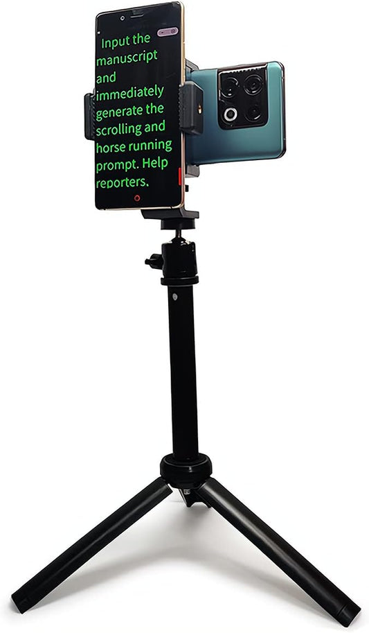 Teleprompter iPhone & Android, Double Phone Holder for Video Recording, Neewer Teleprompter Kit, The Collapsing Design Allows for Easy Storage and Transport 20" Desk Version Strengthened | Teleprompters - TrueDesk