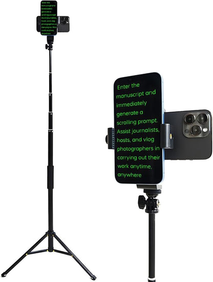 Teleprompter iPhone & Android, Double Phone Holder for Video Recording, Neewer Teleprompter Kit, The Collapsing Design Allows for Easy Storage and Transport (67" Floor - Standing) | Teleprompters - TrueDesk