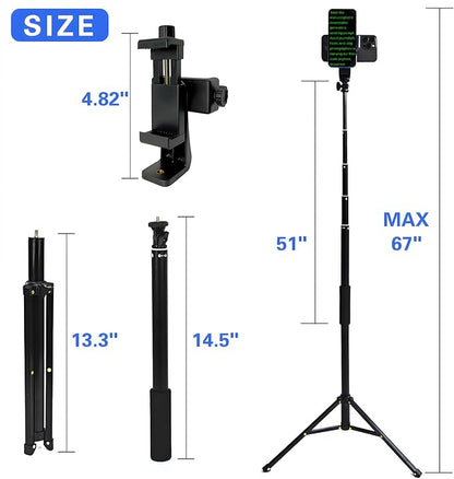 Teleprompter iPhone & Android, Double Phone Holder for Video Recording, Neewer Teleprompter Kit, The Collapsing Design Allows for Easy Storage and Transport (67" Floor - Standing) | Teleprompters - TrueDesk