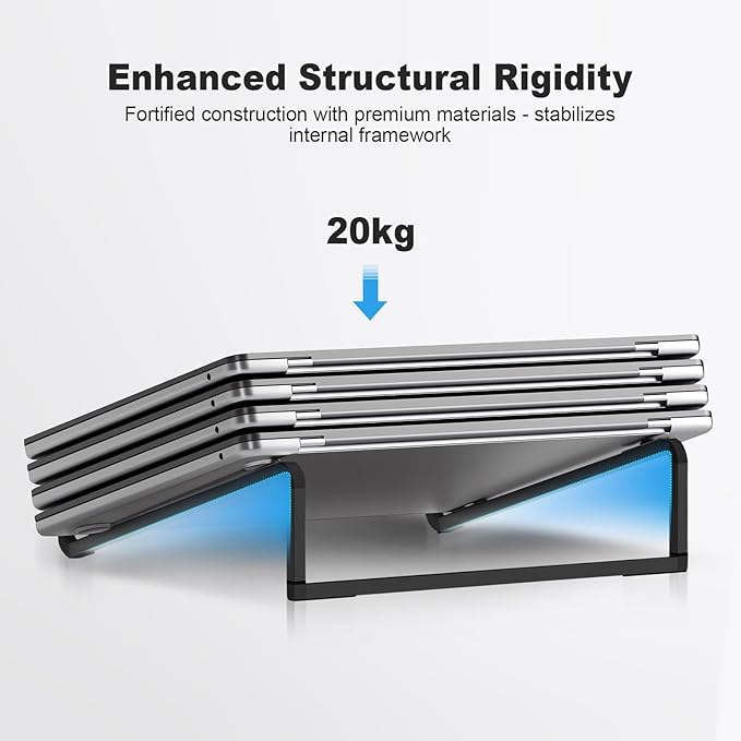 TENOC Foldable Laptop Stand for Desk, Universal Laptop Riser Ventilated Holder Mount Compatible with MacBook, Notebook, ASUS, Acer and More, Black | Stands - TrueDesk