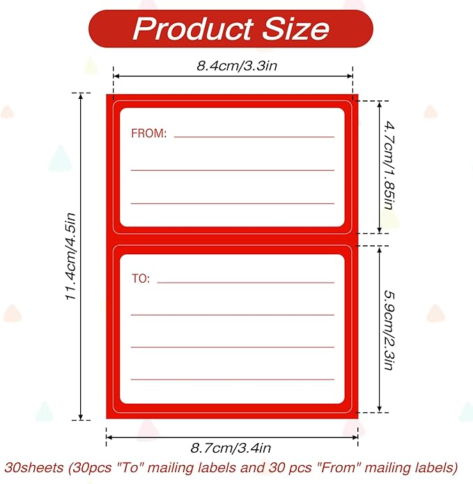 to from Return Address Mailing Labels 60 Pcs Blank Self Adhesive Mail Shipping Label 4.5x3.5Inch Postage Guaranteed Stickers Handwriting to/from Address Tags for Package, Gift, Mailing Box, Envelopes | Address Labels - TrueDesk