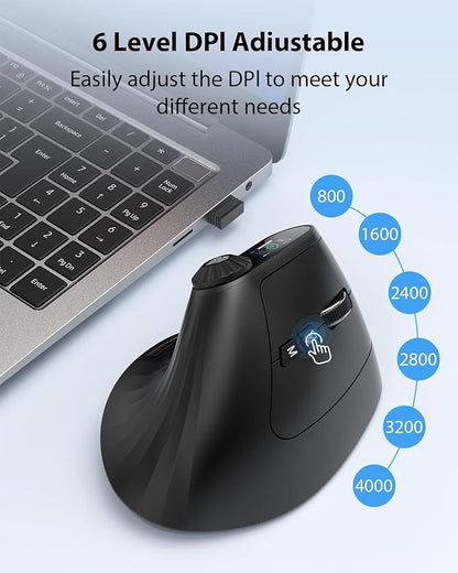 Transformers Vertical Ergonomic Mouse with LED Screen & Knob Control, Rechargeable Vertical Mouse Wireless, 3 - Device Connectivity (2.4G + Dual Bluetooth), Quiet Clicks, Computer Mice for PC/Mac/Laptop | Mice - TrueDesk