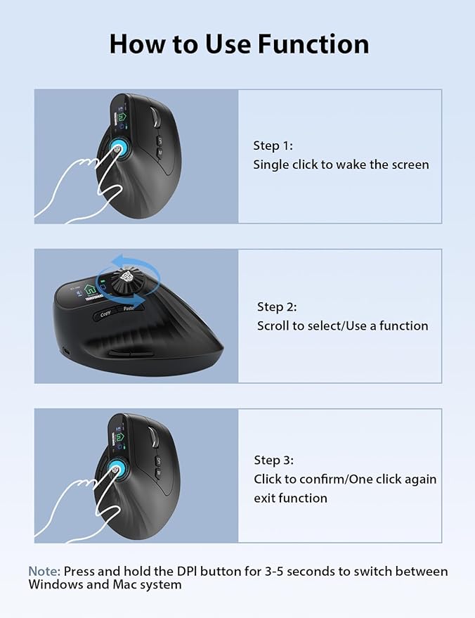 Transformers Vertical Ergonomic Mouse with LED Screen & Knob Control, Rechargeable Vertical Mouse Wireless, 3 - Device Connectivity (2.4G + Dual Bluetooth), Quiet Clicks, Computer Mice for PC/Mac/Laptop | Mice - TrueDesk