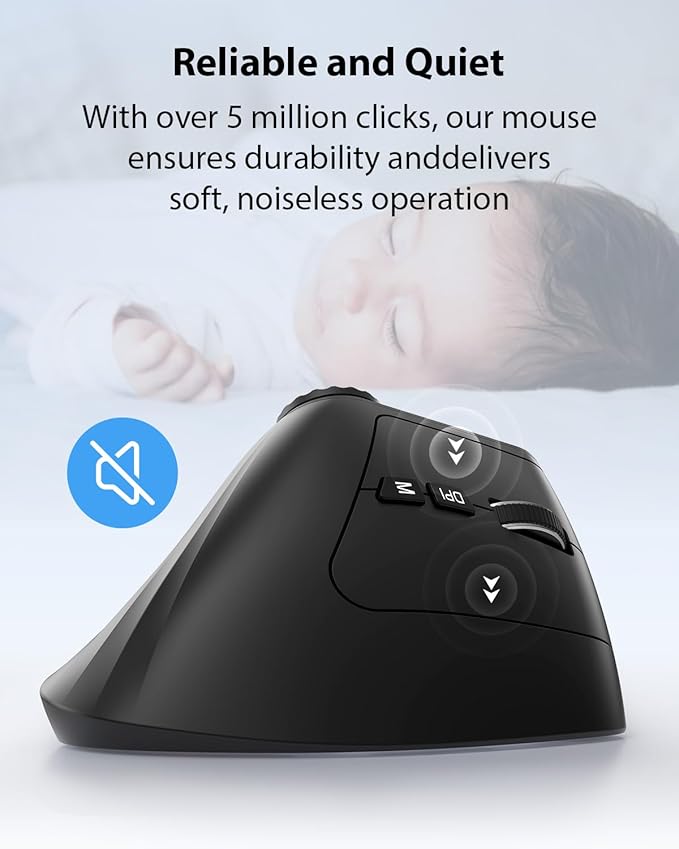 Transformers Vertical Ergonomic Mouse with LED Screen & Knob Control, Rechargeable Vertical Mouse Wireless, 3 - Device Connectivity (2.4G + Dual Bluetooth), Quiet Clicks, Computer Mice for PC/Mac/Laptop | Mice - TrueDesk