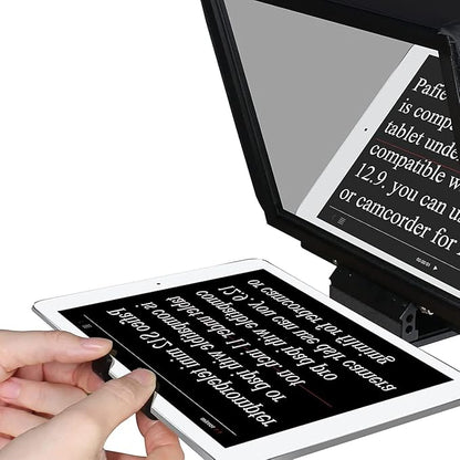 TX12 Teleprompter with Remote App Control, 13inch Metal Teleprompter，Compatible with iPad, DSLR Camera,Collapsible with Carry Case,Easy to Assemble | Teleprompters - TrueDesk