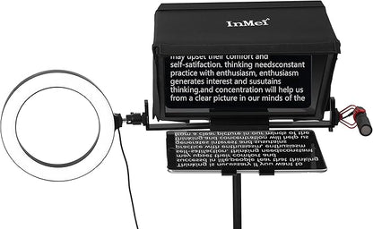 TX12 Teleprompter with Remote App Control, 13inch Metal Teleprompter，Compatible with iPad, DSLR Camera,Collapsible with Carry Case,Easy to Assemble | Teleprompters - TrueDesk
