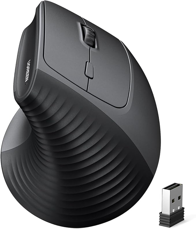 UGREEN 2.4G Mouse Wireless Vertical Ergonomic Mouse, Adjustable DPI Office Cordless 6 Buttons, Computer Mouse with 1000/1600/2000/4000 DPI for Windows/Mac OS etc | Mice - TrueDesk