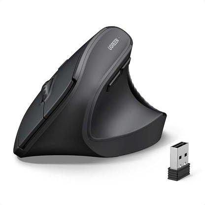 UGREEN Ergonomic Mouse, Wireless Bluetooth Vertical Mouse, Dual - Mode (BT 5.4 & USB 2.4G), Quiet Clicks, 4 Adjustable DPI (1000/1600/2000/4000), Compatible with Windows/Mac/Linux/Android/ChromeOS | Mice - TrueDesk