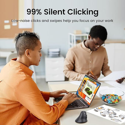 UGREEN Vertical Wireless (Bluetooth 5.0+2.4G) Ergonomic Mouse with 5 Buttons, 1000/1600/2000/4000 DPI, Prevention of Mouse Arm, Vertical Mouse Compatible with PC/Laptop/Tablet, Black | Mice - TrueDesk