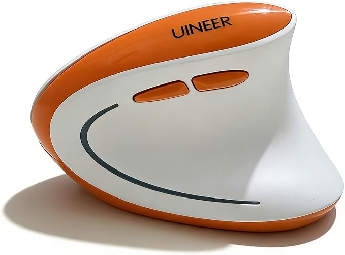 Uineer Ergonomic Mouse, Wireless Bluetooth Rechargeable Vertical Mouse, 7 Color LED, 4 DPI Adjustable, USB - A, Wrist Strain Relief,Optical Mice for Computer/PC/Laptop, Black (Orange) | Mice - TrueDesk