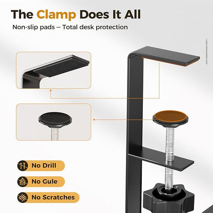 Under Desk Cable Management Tray Black, Cinati Wire Organizers No Drill, Cable Tray with Clamp for Wire Management, Cord Organization Box for Office, Home - No Damage to Desk | Cable Raceways - TrueDesk