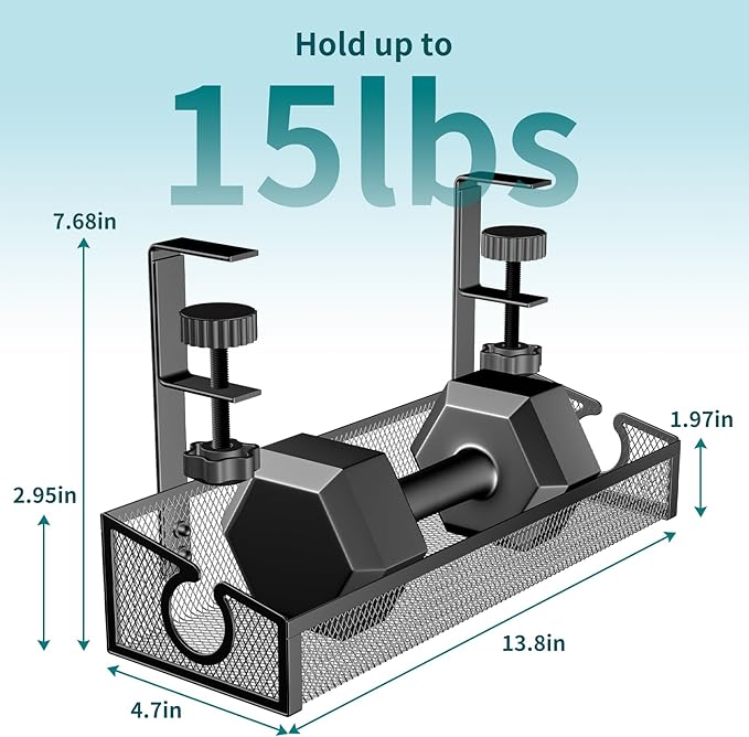 Under Desk Cable Management Tray Black, No Drill Desk Cable Wire Management Organizer with Clamp, PC Cord Organizer Accessories & Workspace for Office, Home | Cable Raceways - TrueDesk