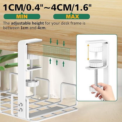 Under Desk Cable Management Tray, L 15.7''W 6.3'' No Drill Steel Desk Cable Organizers, Wire Management Tray Cable Management Rack, Desk Cable Tray Wire Organizer With Desk Cord Organizer | Cable Raceways - TrueDesk