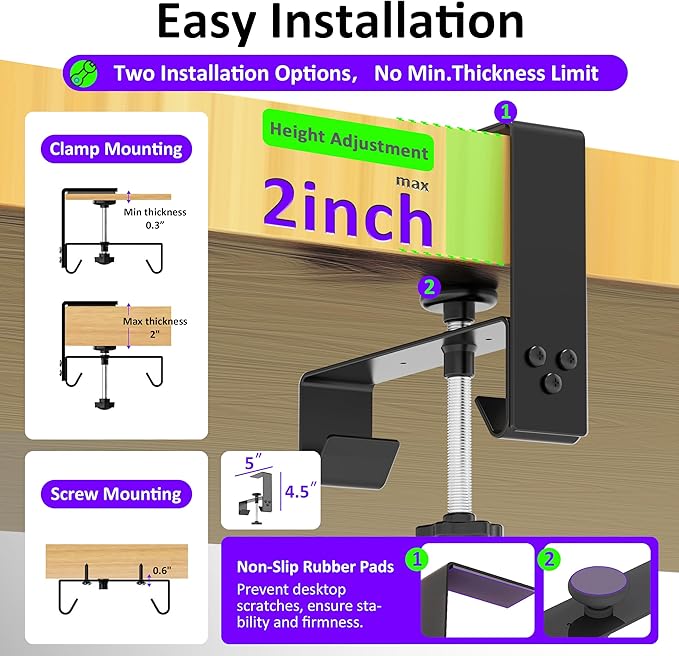 Under Desk Cable Management Tray - Under Desk Cord Management - Clamp/Screw Mount - Fabric Wire Management - Cable Raceways Tray Cord Hiders for Office/Home (Black, 28.6"×5.6") | Cable Raceways - TrueDesk