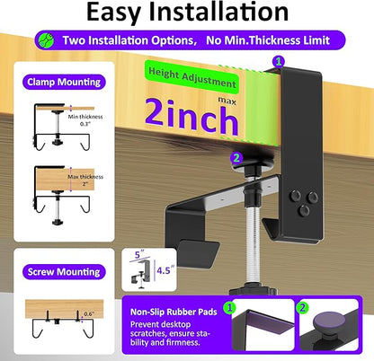 Under Desk Cable Management Tray - Under Desk Cord Management - Clamp/Screw Mount - Fabric Wire Management - Cable Raceways Tray Cord Hiders for Office/Home (Black, 28.6"×5.6") | Cable Raceways - TrueDesk