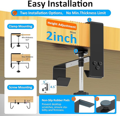 Under Desk Cable Management Tray - Under Desk Cord Management - Clamp/Screw Mount - Fabric Wire Management - Cable Raceways Tray Cord Hiders for Office/Home (Black, 35.8"×5.6") | Cable Raceways - TrueDesk
