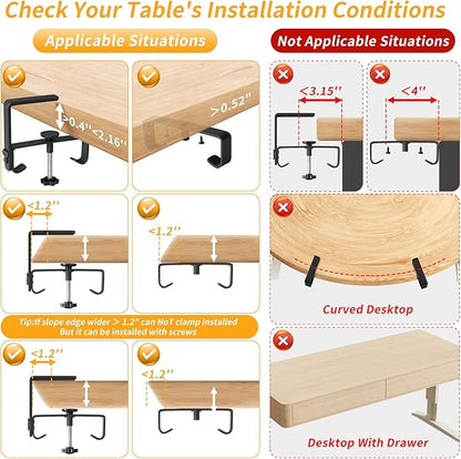 Under Desk Cable Management Tray with Clamp, No Drill 36" Cord Organizer for Desk, Desk Cable Management Fabric Tray for Standing Desks, Ideal for Home & Office - Black | Racks Cabinets - TrueDesk