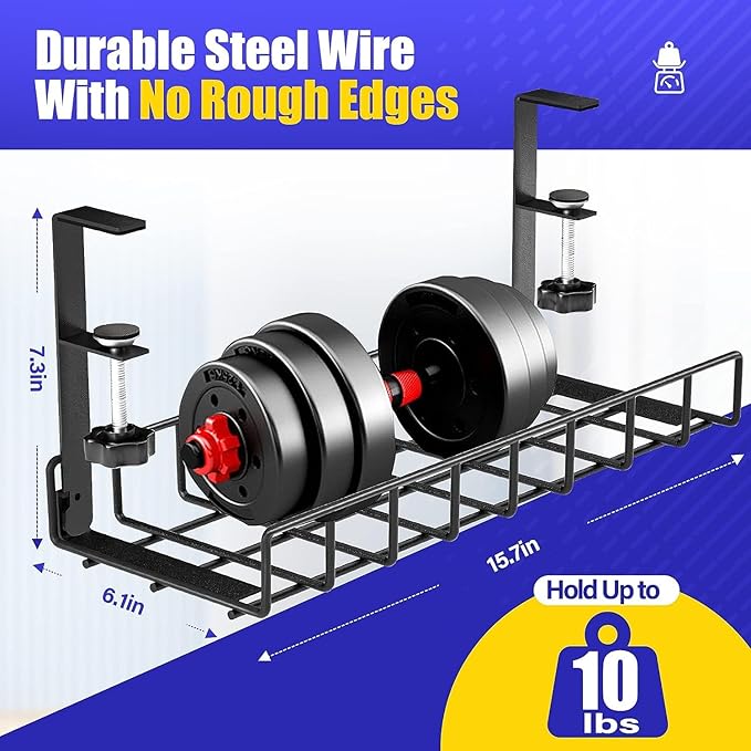 Under Desk Cable Management Tray, Xpatee Upgraded Wire Management No Drill No Screws, Cable Tray with Clamp for Wire Organizers, Computer Cord Rack for Office, Home - No Damage to Desk Black | Cable Raceways - TrueDesk