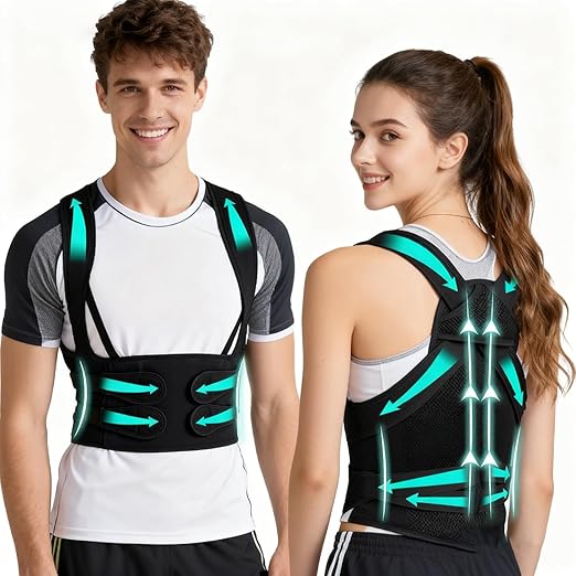 Upgraded Back Brace,Posture Corrector,Lumbar Support with Shoulder Support,Adjustable Full Back Straightener for Upper & Lower Back Pain Relief, Hunchback, Scoliosis & Spine Alignment (S) | Back Braces - TrueDesk