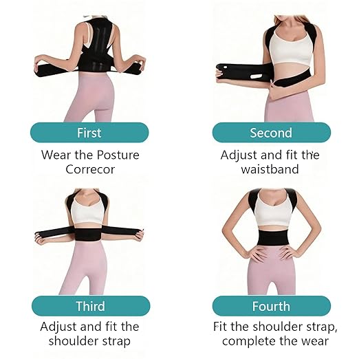Upgraded Back Brace,Posture Corrector,Lumbar Support with Shoulder Support,Adjustable Full Back Straightener for Upper & Lower Back Pain Relief, Hunchback, Scoliosis & Spine Alignment (M) | Back Braces - TrueDesk