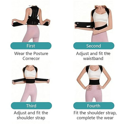 Upgraded Back Brace,Posture Corrector,Lumbar Support with Shoulder Support,Adjustable Full Back Straightener for Upper & Lower Back Pain Relief, Hunchback, Scoliosis & Spine Alignment (M) | Back Braces - TrueDesk