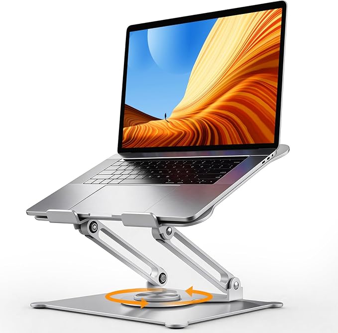 Urmust Adjustable Laptop Stand for Desk, 360 Rotating Base, Ergonomic Computer Stand, Compatible with MacBook Air Pro, Dell, HP, for Office Home | Stands - TrueDesk