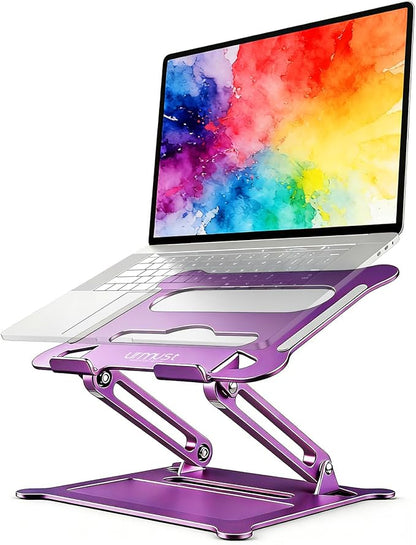 Urmust Laptop Notebook Stand Holder Adjustable Laptop Stand Portable Computer Riser Compatible with MacBook Air Pro HP Dell XPS Lenovo All Laptops 10 - 15.6"(Purple) | Stands - TrueDesk