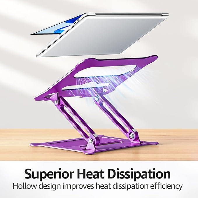 Urmust Laptop Notebook Stand Holder Adjustable Laptop Stand Portable Computer Riser Compatible with MacBook Air Pro HP Dell XPS Lenovo All Laptops 10 - 15.6"(Purple) | Stands - TrueDesk