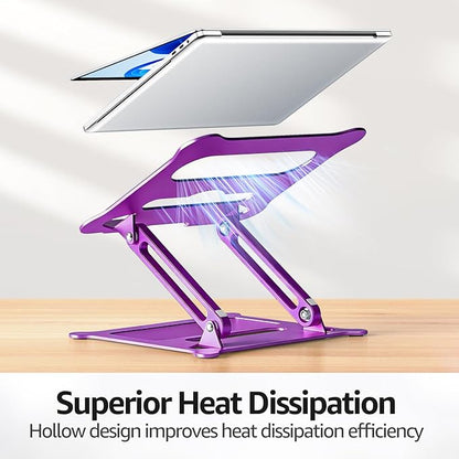 Urmust Laptop Notebook Stand Holder Adjustable Laptop Stand Portable Computer Riser Compatible with MacBook Air Pro HP Dell XPS Lenovo All Laptops 10 - 15.6"(Purple) | Stands - TrueDesk