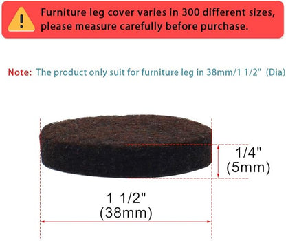 uxcell 20pcs Furniture Pads Round 1 1/2" Dia Self - Stick Non - slip Anti - scratch Felt Pads Home Floors Protector Dark Brown | Furniture Pads - TrueDesk
