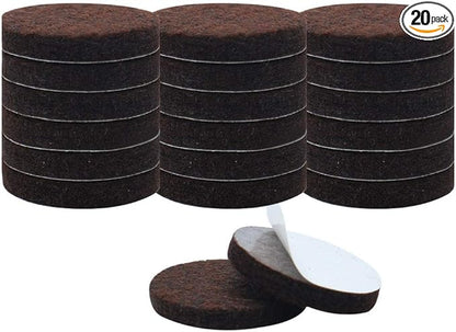 uxcell 20pcs Furniture Pads Round 3/4" Dia Self - Stick Non - slip Anti - scratch Felt Pads Home Floors Protector Dark Brown | Furniture Pads - TrueDesk