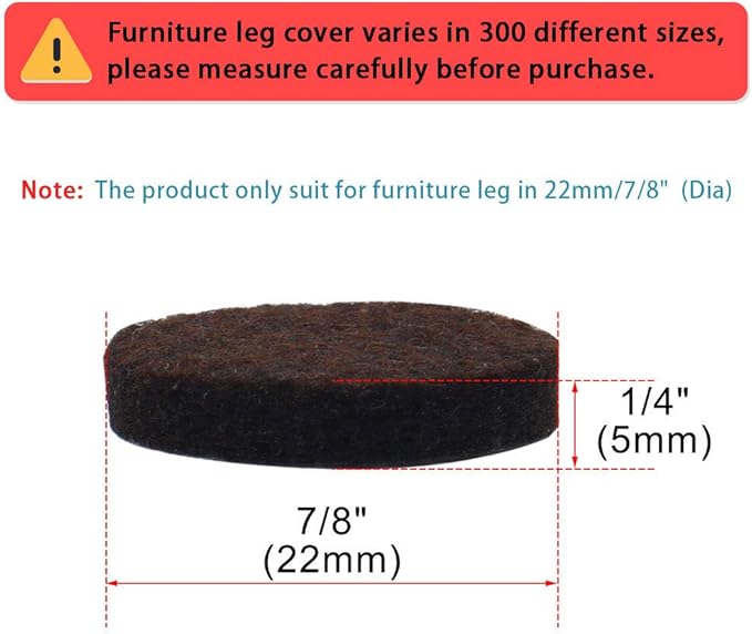 uxcell 20pcs Furniture Pads Round 3/4" Dia Self - Stick Non - slip Anti - scratch Felt Pads Home Floors Protector Dark Brown | Furniture Pads - TrueDesk
