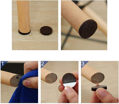 uxcell 20pcs Furniture Pads Round 3/4" Dia Self - Stick Non - slip Anti - scratch Felt Pads Home Floors Protector Dark Brown | Furniture Pads - TrueDesk