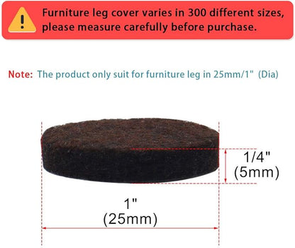 uxcell 20pcs Furniture Pads Round 7/8" Dia Self - Stick Non - slip Anti - scratch Felt Pads Home Floors Protector Dark Brown | Furniture Pads - TrueDesk