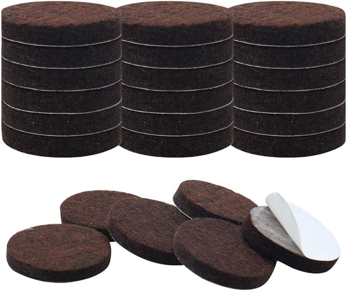uxcell 24pcs Furniture Pads Round 1 3/8" Dia Self - stick Non - slip Anti - scratch Felt Pads Floors Protector Dark Brown | Furniture Pads - TrueDesk