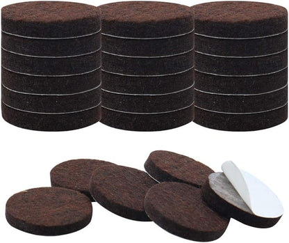 uxcell 24pcs Furniture Pads Round 1 3/8" Dia Self - stick Non - slip Anti - scratch Felt Pads Floors Protector Dark Brown | Furniture Pads - TrueDesk