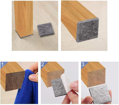 uxcell 30pcs Furniture Pads Square 3/4" Self - Stick Non - Slip Anti - Scratch Felt Pads Cabinet Desk Feet Floor Protector Grey | Furniture Pads - TrueDesk