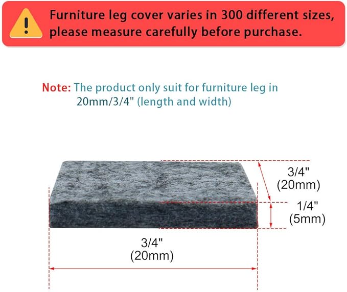 uxcell 30pcs Furniture Pads Square 3/4" Self - Stick Non - Slip Anti - Scratch Felt Pads Cabinet Desk Feet Floor Protector Grey | Furniture Pads - TrueDesk