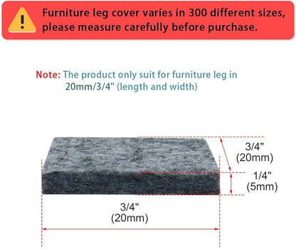uxcell 30pcs Furniture Pads Square 3/4" Self - Stick Non - Slip Anti - Scratch Felt Pads Cabinet Desk Feet Floor Protector Grey | Furniture Pads - TrueDesk