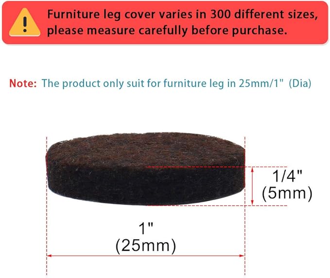 uxcell 70pcs Furniture Pads Round 1" Self - stick Non - slip Anti - scratch Felt Pads Floors Protector Dark Brown | Furniture Pads - TrueDesk