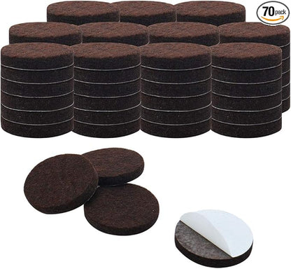 uxcell 70pcs Furniture Pads Round 7/8" Self - stick Non - slip Anti - scratch Felt Pads Floors Protector Dark Brown | Furniture Pads - TrueDesk