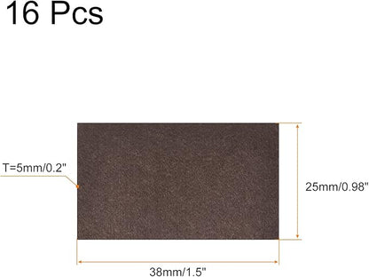 uxcell Felt Furniture Pads, 1.5 - inch x 1 - inch Self Adhesive Cuttable Anti Scratch Square Floor Protectors for Furniture Legs Hardwood Floor, Brown 16Pcs | Furniture Pads - TrueDesk